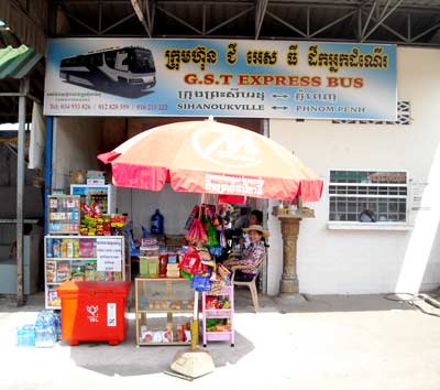 Bus Schedule to Phnom Penh, Kampot, and Koh Kong from Sihanoukville, Cambodia.