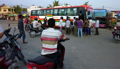 Bus Schedule to Phnom Penh, Kampot, and Koh Kong from Sihanoukville, Cambodia.