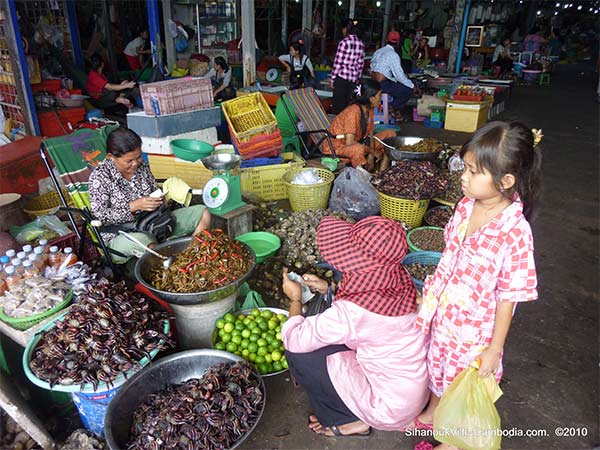 sihanoukville central market, cambodia