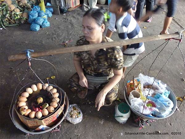 sihanoukville central market, cambodia