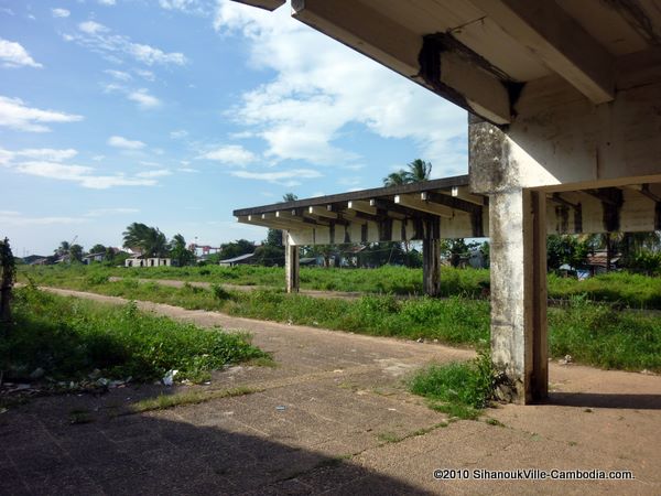 SihanoukVille Train Station and Railroad.  SihanoukVille, Cambodia.