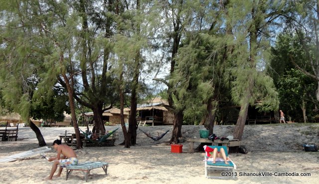 Koh Ta Kiev Bungalows on Koh Ta Kiev Island.  Sihanoukville, Cambodia.