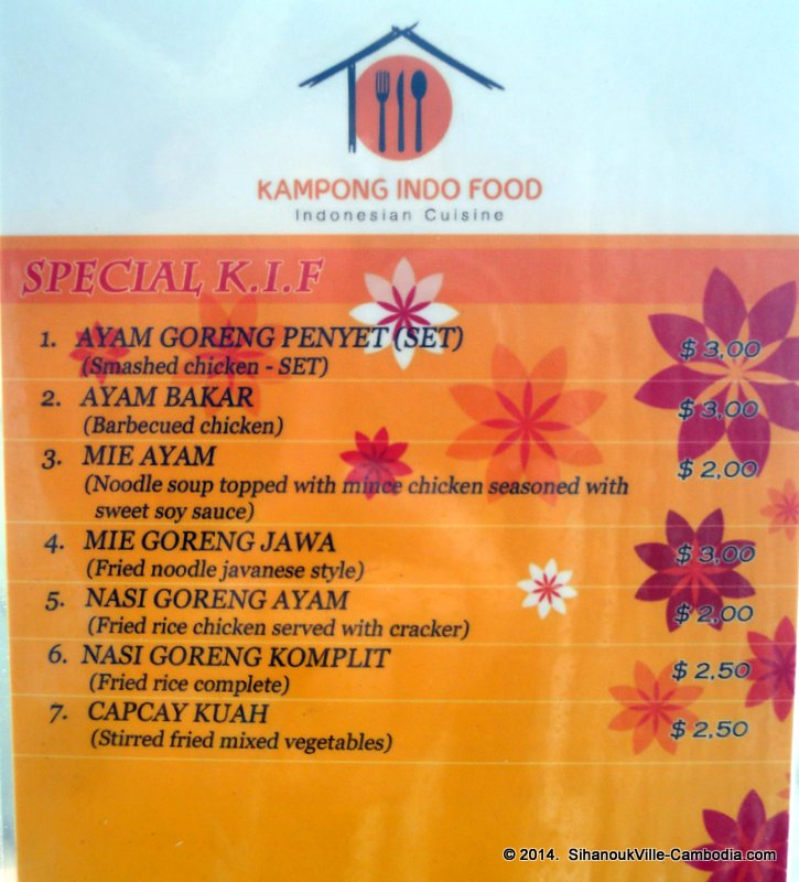 Indonesian Restaurants in SihanoukVille, Cambodia.