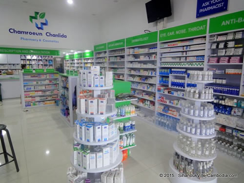 Chamroeun Chanlida Pharmacy in SihanoukVille, Cambodia.