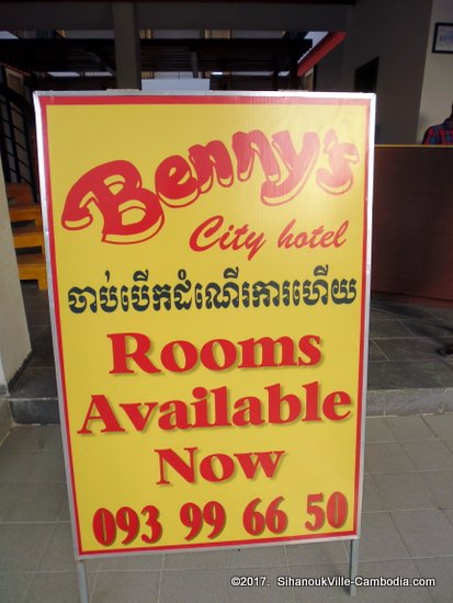 Benny's City Hotel in SihanoukVille, Cambodia.