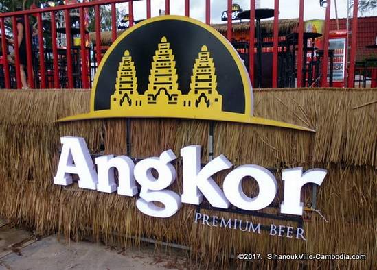 Angkor Beer in Sihanoukville, Cambodia.  My Country, My Beer.