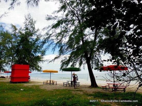 Occheuteal Beach in Sihanoukville, Cambodia.