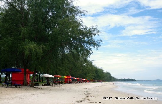 Occheuteal Beach in Sihanoukville, Cambodia.