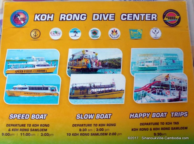 Ferry Schedule between SihanoukVille and the Islands.