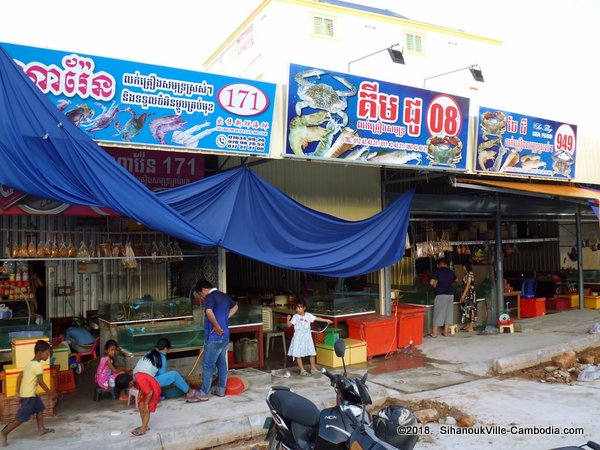 SihanoukVille Seafood Market in SihanoukVille, Cambodia.