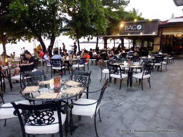 Queenco Hotel and Casino in SihanoukVille, Cambodia.  Bago Restaurant and Pool