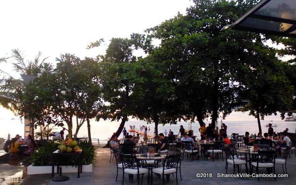 Queenco Hotel and Casino in SihanoukVille, Cambodia.  Bago Restaurant and Pool