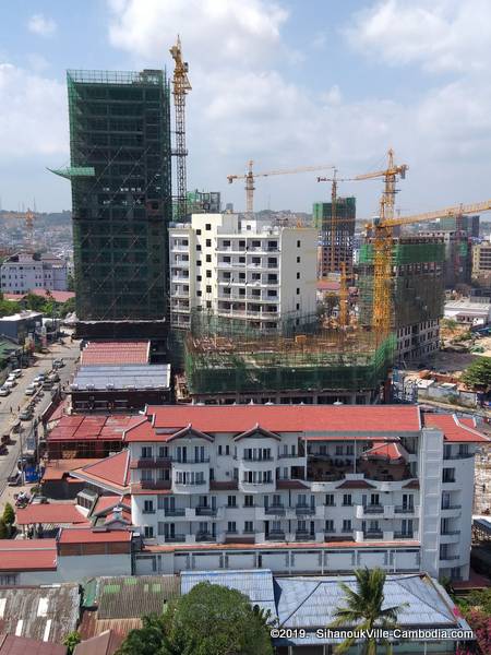 Downtown Sihanoukville, Cambodia.