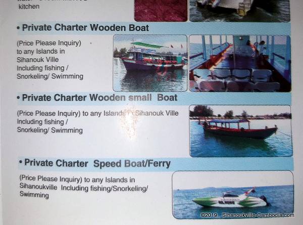 Ferry Schedule between SihanoukVille and the Islands.