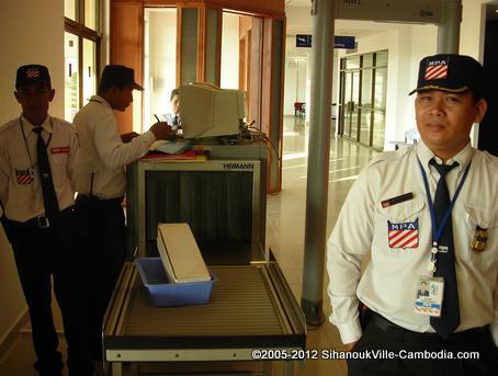 security entrance to the airplanes and jets at the sihanoukville airport