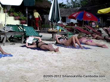 sunbathing on ocheteaul beach