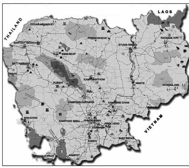 map of cambodia