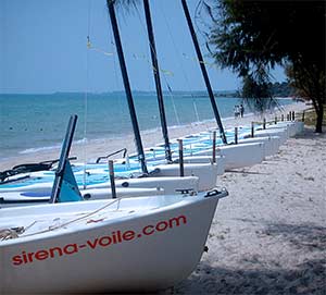 sailboats at club natique on otres beach